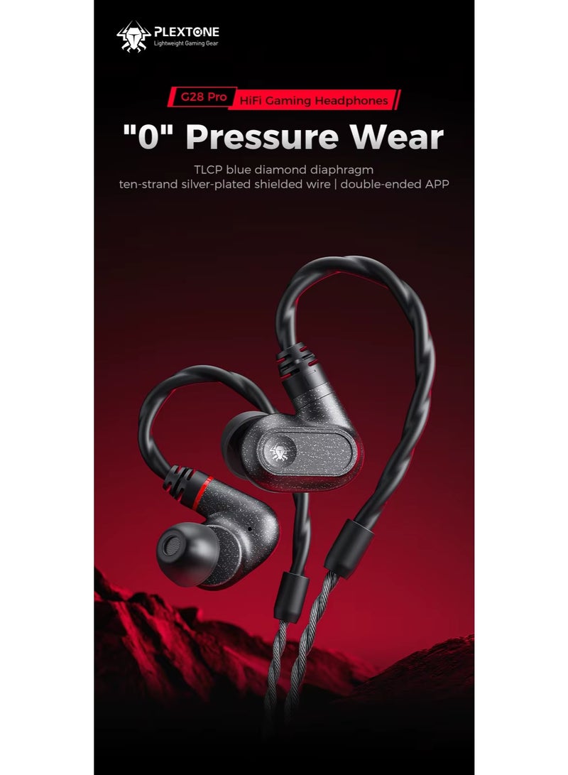 بليكستون سماعات أذن بليكسون G28 برو بتقنية Type-C، تصميم مريح وقابل للتحمل، صوت عالي الجودة HIFI، توفر تجربة استماع رائعة، تجويف مزدوج، أداة ممتازة للاستماع وتحديد الصوت في الألعاب، باللون الأسود. - Image 5
