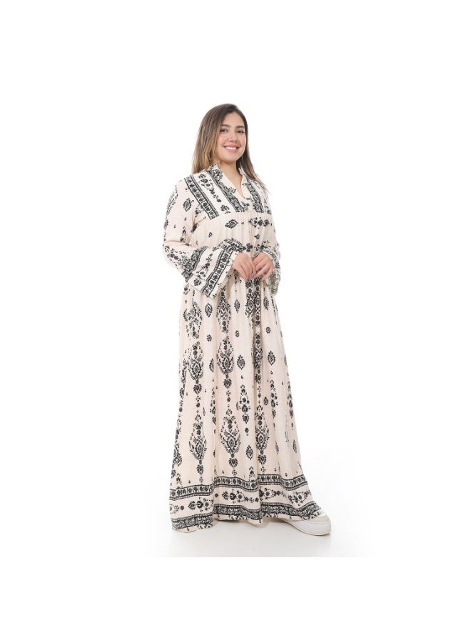 Coctail 4854-Maxi Dress-Beige - Image 3