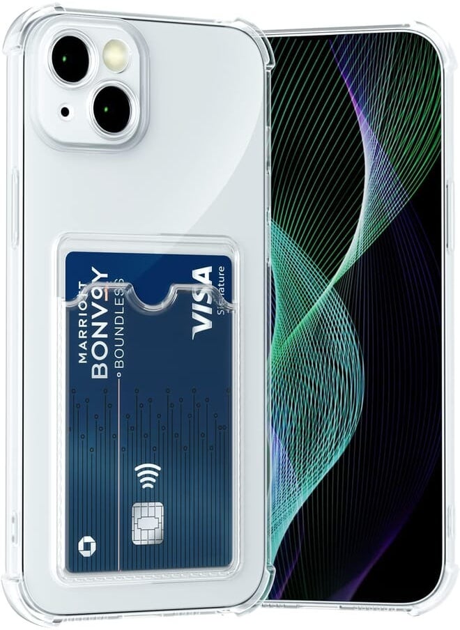 Generic - (iPhone 13 Mini) Case Compatible with iPhone 13 Mini with Card Holder and Card Holder Slim Soft TPU Bumper Anti-Scratch Protective Cover for iPhone 13 Mini - Image 1