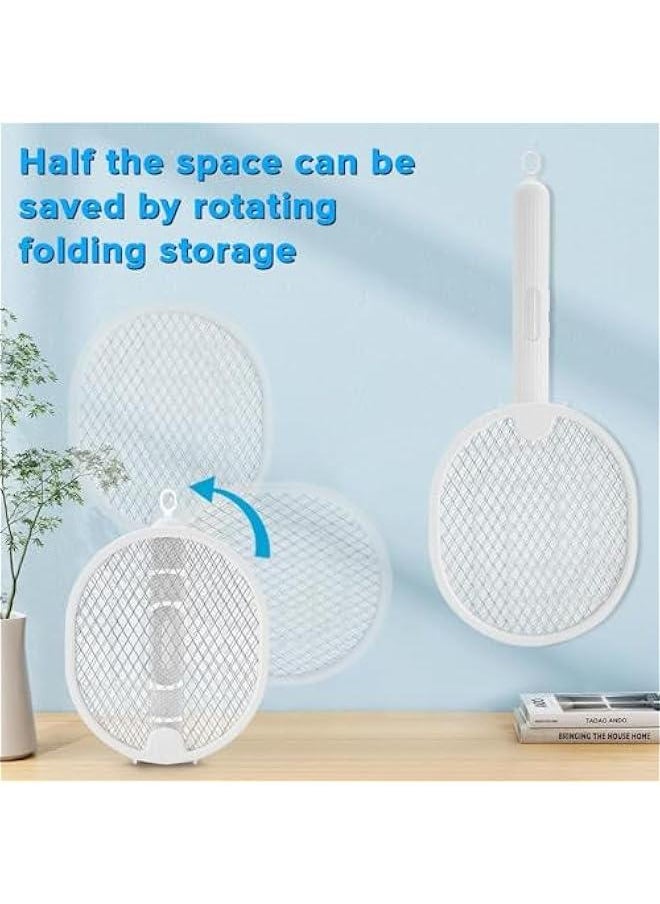 HOOKOR Fly Swatter Electric Racket, 2 in 1 Electric Bug Zapper Racket, Rechargeable Foldable Fly Swatter Bug Zapper, Fly Killer Mosquitoes Trap Lamp, for Indoor Home Office Backyard Patio Camping  - Image 4