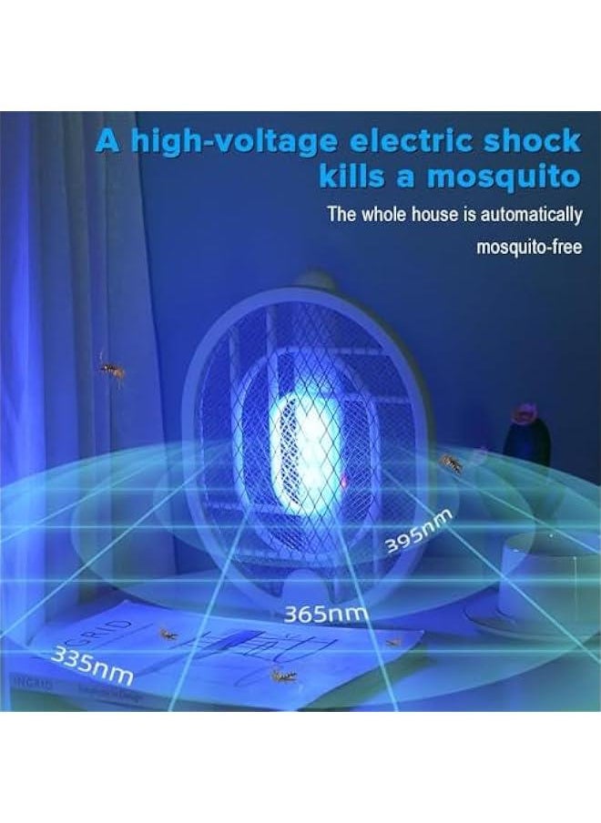 HOOKOR Fly Swatter Electric Racket, 2 in 1 Electric Bug Zapper Racket, Rechargeable Foldable Fly Swatter Bug Zapper, Fly Killer Mosquitoes Trap Lamp, for Indoor Home Office Backyard Patio Camping  - Image 5