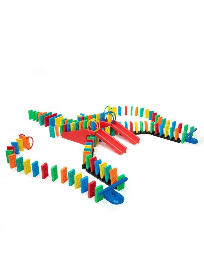 Bulk Dominoes مجموعة دومينو حركية ؛ مجموعة دومينو ألعاب STEM وSTEAM ألعاب صغيرة عائلية للأطفال ألعاب وبناء تفاعلات سلسلة الانهيار (143 قطعة) - Image 1