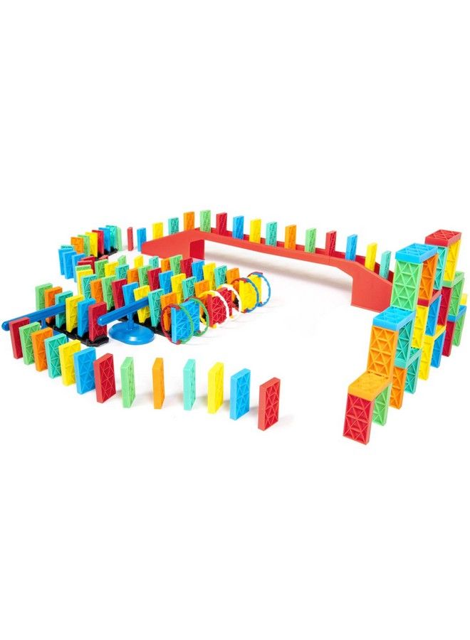 Bulk Dominoes مجموعة دومينو حركية ؛ مجموعة دومينو ألعاب STEM وSTEAM ألعاب صغيرة عائلية للأطفال ألعاب وبناء تفاعلات سلسلة الانهيار (143 قطعة) - Image 4