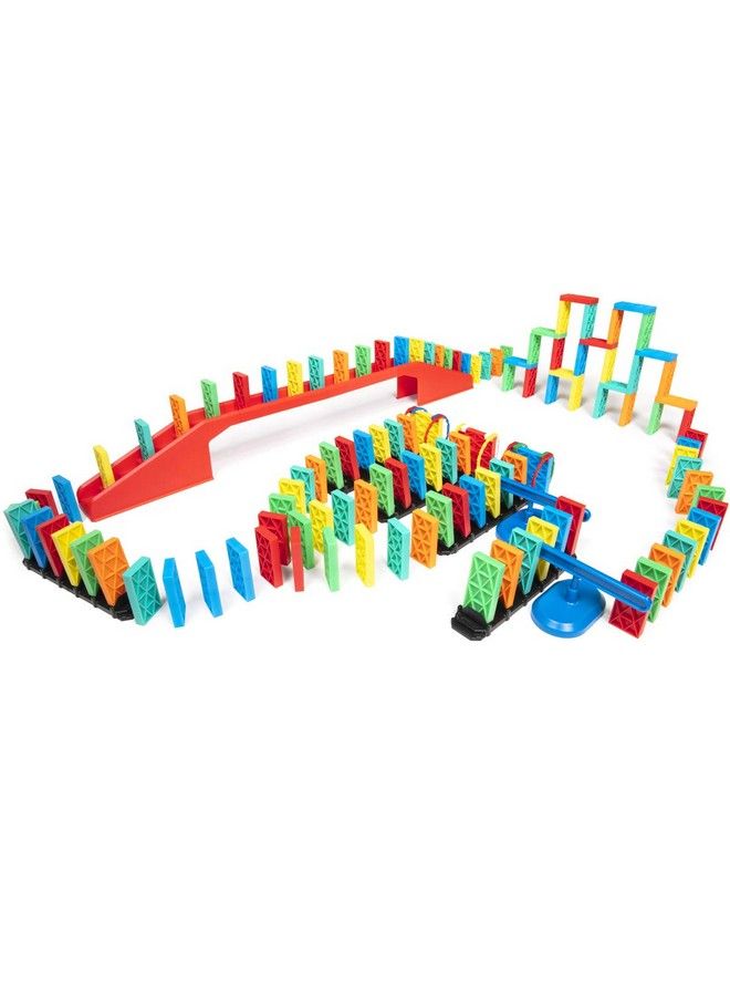 Bulk Dominoes مجموعة دومينو حركية ؛ مجموعة دومينو ألعاب STEM وSTEAM ألعاب صغيرة عائلية للأطفال ألعاب وبناء تفاعلات سلسلة الانهيار (143 قطعة) - Image 3
