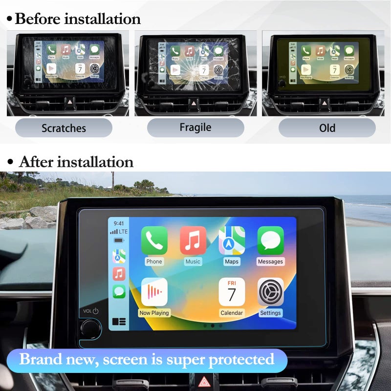SKTU 2024 2025 2026 Corolla Screen Protector for 2023-2025 2026 Toyota Corolla/Corolla Hatchback/GR Corolla/Corolla Hybrid/Corolla Cross 8 Inch Navigation Toyota Corolla 2026 2025 2024 Accessories Tempered Glass [9H Hardness, Ultra Clear, Anti-Glare] - Image 5