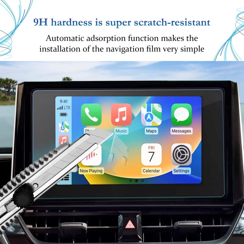 SKTU 2024 2025 2026 Corolla Screen Protector for 2023-2025 2026 Toyota Corolla/Corolla Hatchback/GR Corolla/Corolla Hybrid/Corolla Cross 8 Inch Navigation Toyota Corolla 2026 2025 2024 Accessories Tempered Glass [9H Hardness, Ultra Clear, Anti-Glare] - Image 2