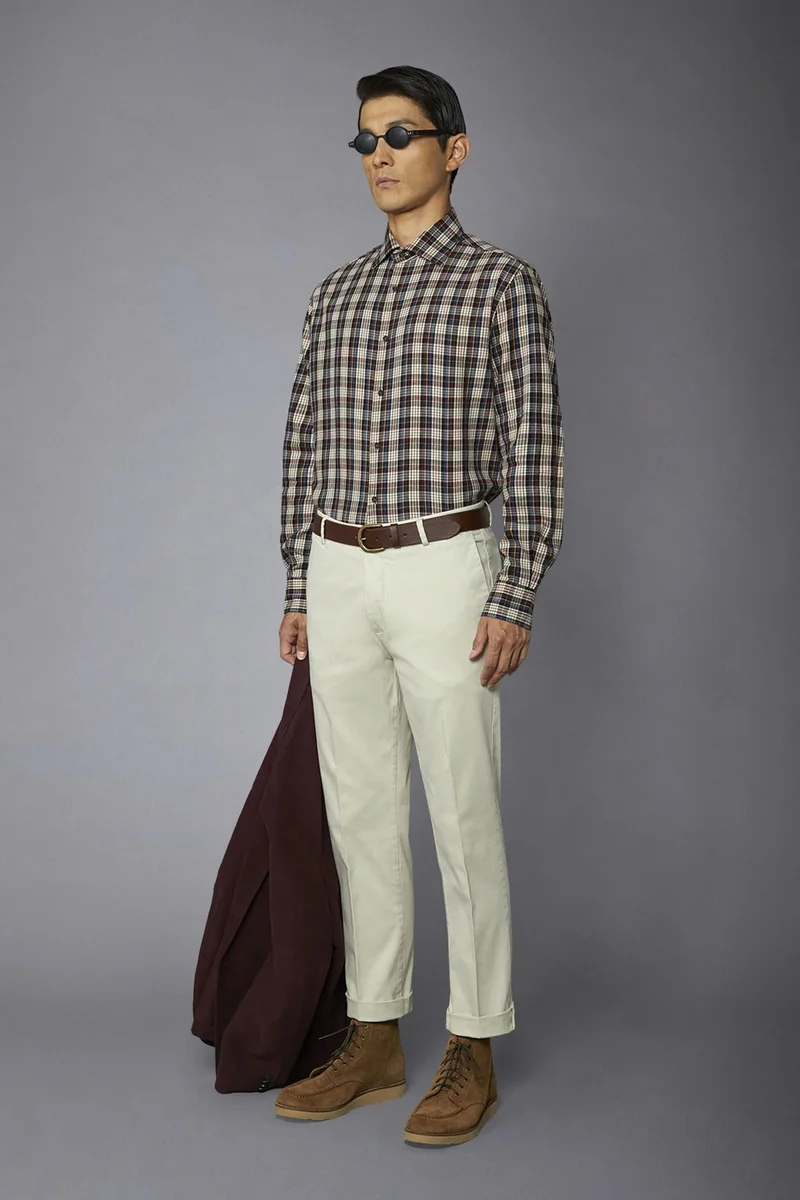دوبل غانغر Men's classic chino pants regular fit - Cream
