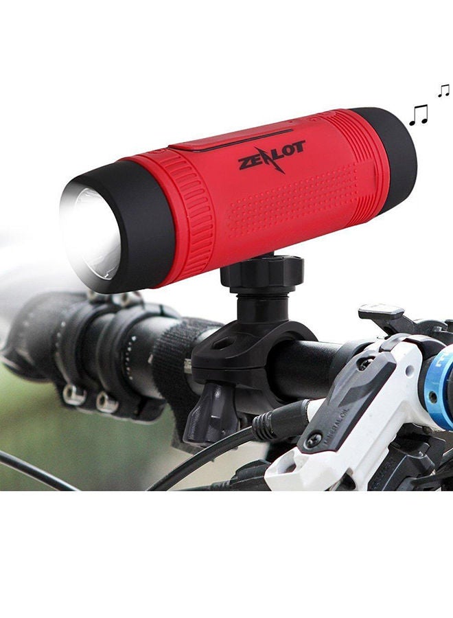 NIBEMINENT Stereo Bluetooth Wireless Speaker With LED Flashlight Red/Black - Image 2