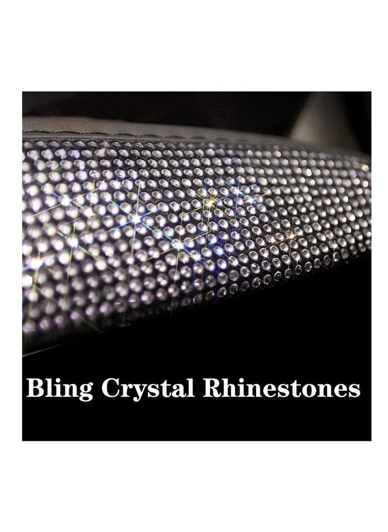 Captaintech Stylish Rhinestone Seat Covers for Women Breathable Mesh Front Seat Protector Universal Fit for Most Cars White  - Image 4