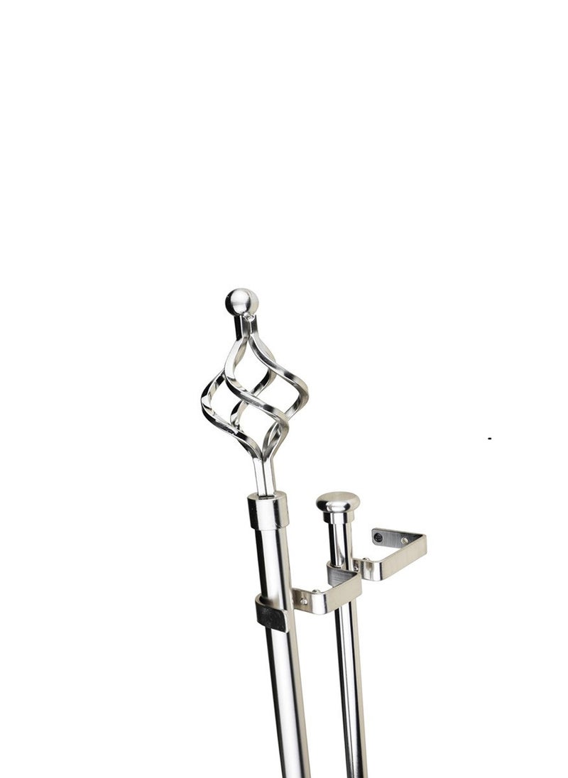 Extendable Double Curtain Rod Silver 100-200cm 2 Meter  - Image 1