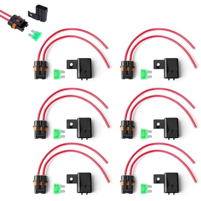 KWSLIN Waterproof Inline Fuse Holder 12V 30A With Cover  6 Pack AtoAtc Blade Fuse Holders With 12Awg Wire Ip68 Weatherproof Automotive Marine Fuse Holder For Car Truck Boat Rv Power Equipment - Image 1