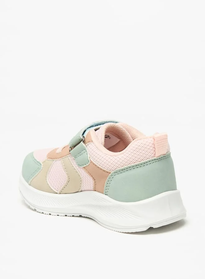 بيرفيت Colourblock Lightweight Sneakers with Hook and Loop Closure
