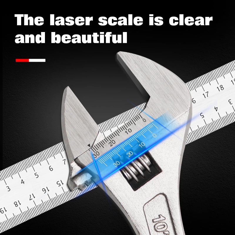 WISEUP مفتاح ربط قابل للتعديل WISEUP 8 بوصة احترافي من فولاذ كروم فانيوم المطروق مع مقبض مضاد للانزلاق مجموعة مفاتيح صغيرة على شكل هلال أدوات يدوية - Image 2