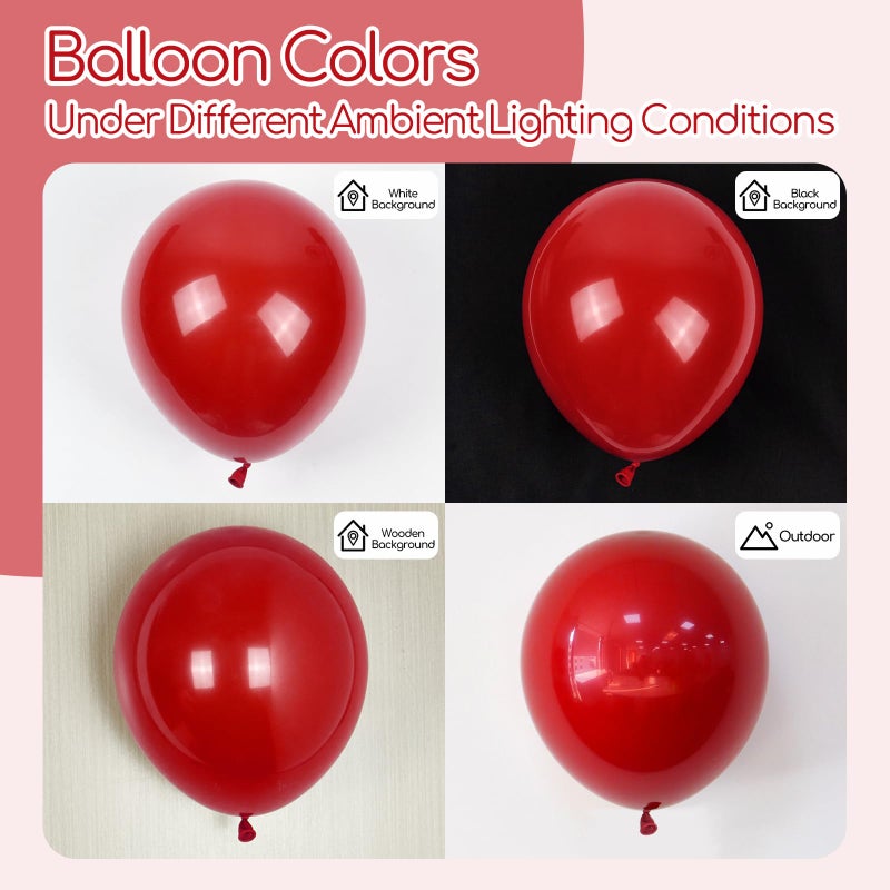 awenztech Dark Red Balloons 12 inch, Red Latex Balloon 50pcs Party Balloons for Bridal Shower Wedding Birthday Party Decorations - Image 3