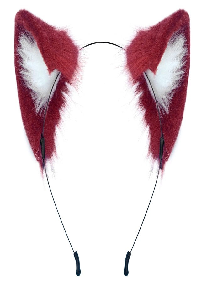 QinRuan Cat Fox Faux Fur Ears Headband Cute Halloween Fancy Dress Cosplay Handmade Animal Furry Ears Hair Hoop - Image 1