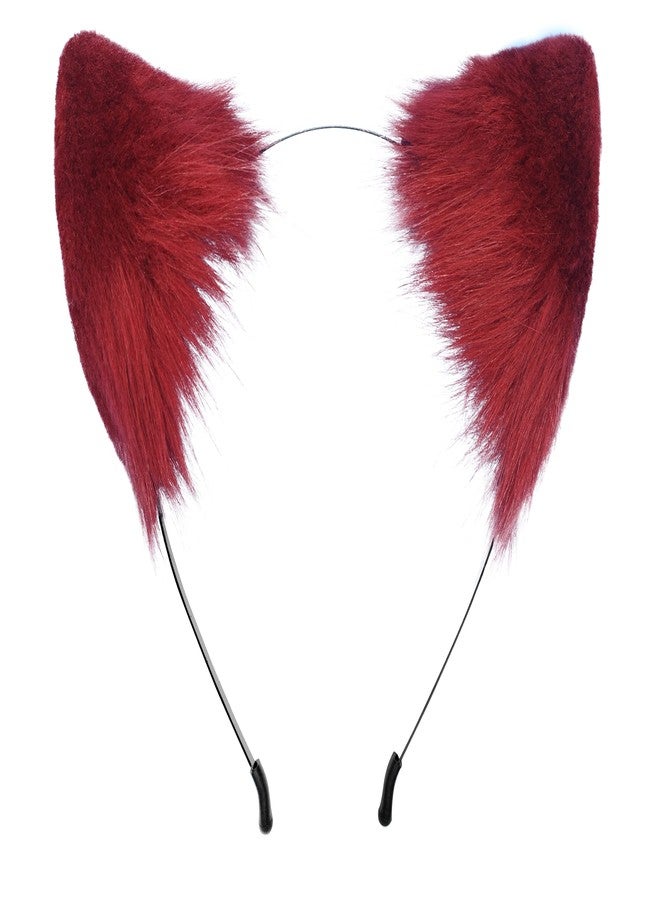 QinRuan Cat Fox Faux Fur Ears Headband Cute Halloween Fancy Dress Cosplay Handmade Animal Furry Ears Hair Hoop - Image 2