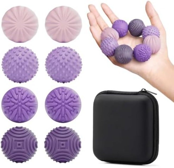 luckdoor Silicone Magnetic Balls Fidget Toys for Adults & Teens,4PCS Stress Relief Sensory Toys for Autism ADHD Anxiety,Fun Textures Gadgets,Office Desk Toy,Stocking Stuffers for Women Men Teen  Gift