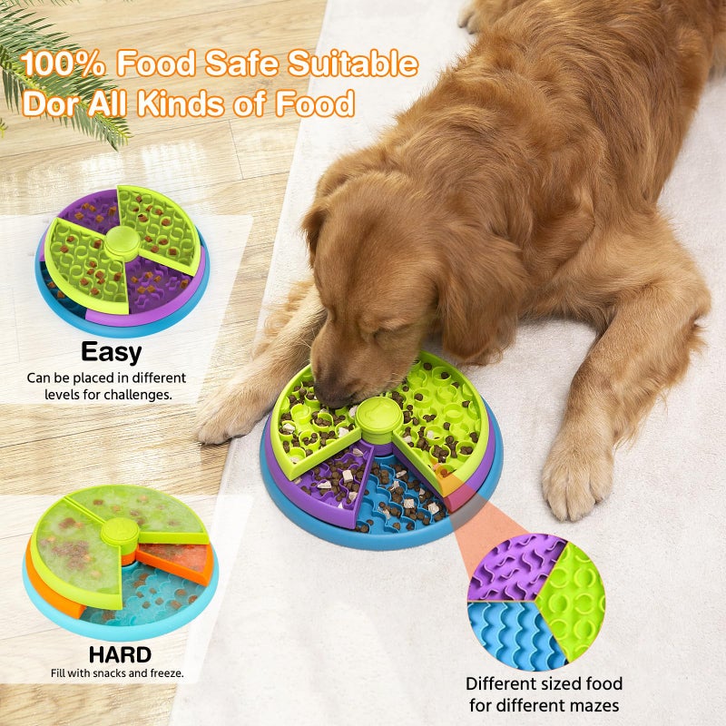ATDOALL Slow Feeder Dog Bowl 3 Layers, Reduces Boredom and Anxiety, Food Puzzle Feeder, Non-Slip Interactive Puzzle Game for Small/Medium/Larger Dogs (2pcs) - Image 3