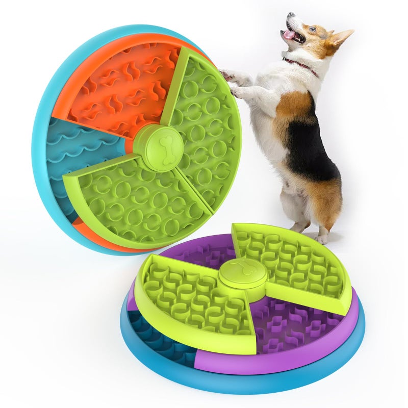 ATDOALL Slow Feeder Dog Bowl 3 Layers, Reduces Boredom and Anxiety, Food Puzzle Feeder, Non-Slip Interactive Puzzle Game for Small/Medium/Larger Dogs (2pcs) - Image 1