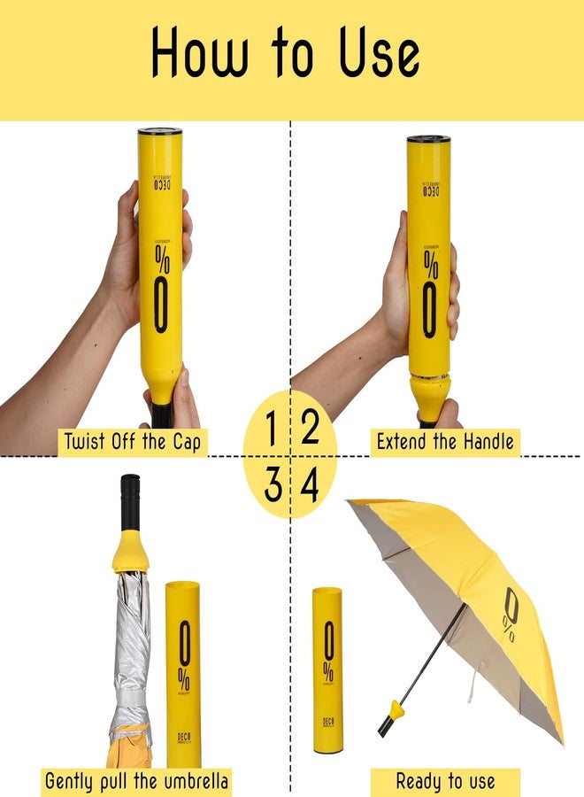 JETVEEK Mini Wine Bottle Umbrella Portable Folding UV Proof Compact Lightweight Travel Umbrellas for Women Men Kids (Pack of 1, Random Color) - Image 3