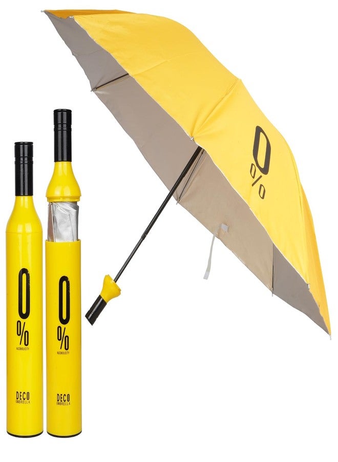 JETVEEK Mini Wine Bottle Umbrella Portable Folding UV Proof Compact Lightweight Travel Umbrellas for Women Men Kids (Pack of 1, Random Color) - Image 1