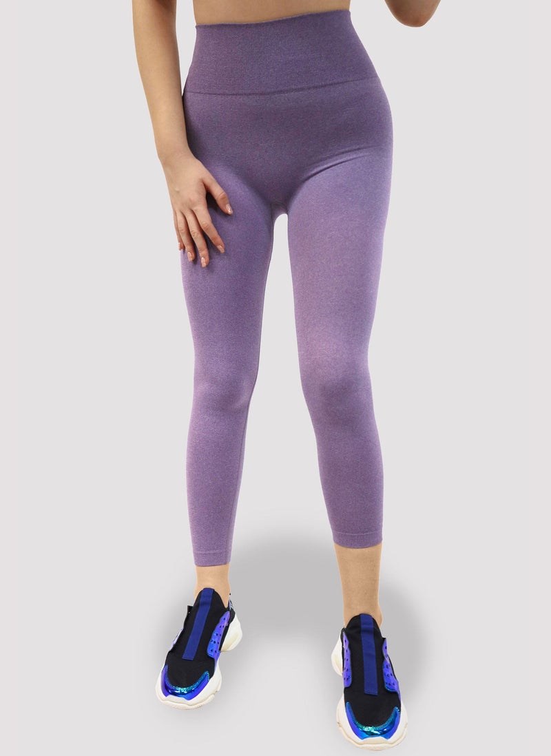 KIDWALA Lounge Leggings - High Waisted Workout Gym Yoga Basic Pants For Women (Small, Purple) - Image 4