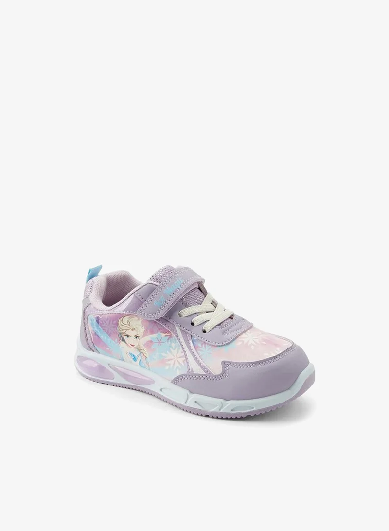 Disney Girls Elsa Print Light-Up Ankle School Sneakers