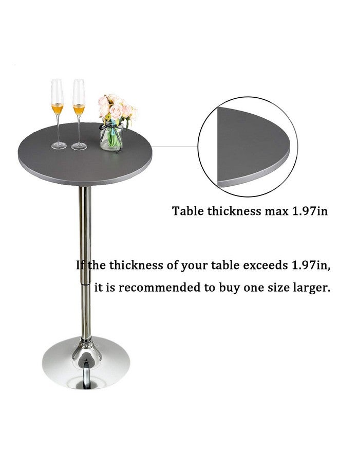 JISEN JISEN Cocktail Waterproof Round Table Topper Cap Polyester Fitted Stretchable Tablecloth Cover 48 Inch D-Black - Image 5