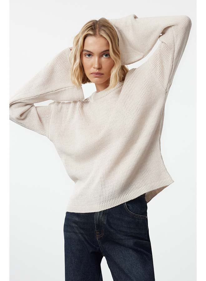 Wide Pattern Crew Neck Knitwear Sweater TWOAW25KZ00295