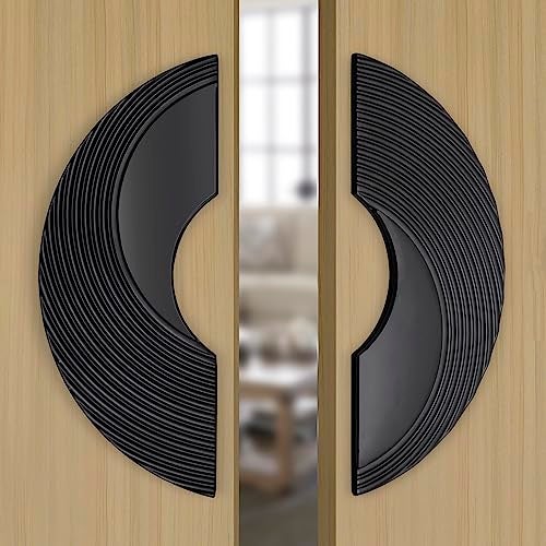 Plantex Premium 8-inch Door Handle Round Shape Main Door Handle/Pull Push Door Handle/Door & Home Decor/3 Years Warranty Pack of 1 (277-Black) - Image 1