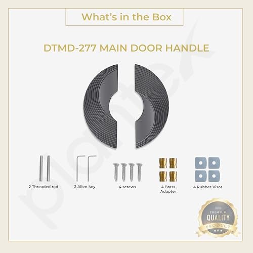 Plantex Premium 8-inch Door Handle Round Shape Main Door Handle/Pull Push Door Handle/Door & Home Decor/3 Years Warranty Pack of 1 (277-Black) - Image 5