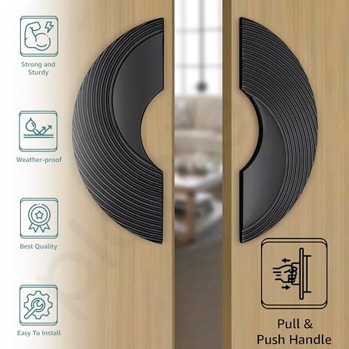Plantex Premium 8-inch Door Handle Round Shape Main Door Handle/Pull Push Door Handle/Door & Home Decor/3 Years Warranty Pack of 1 (277-Black) - Image 2