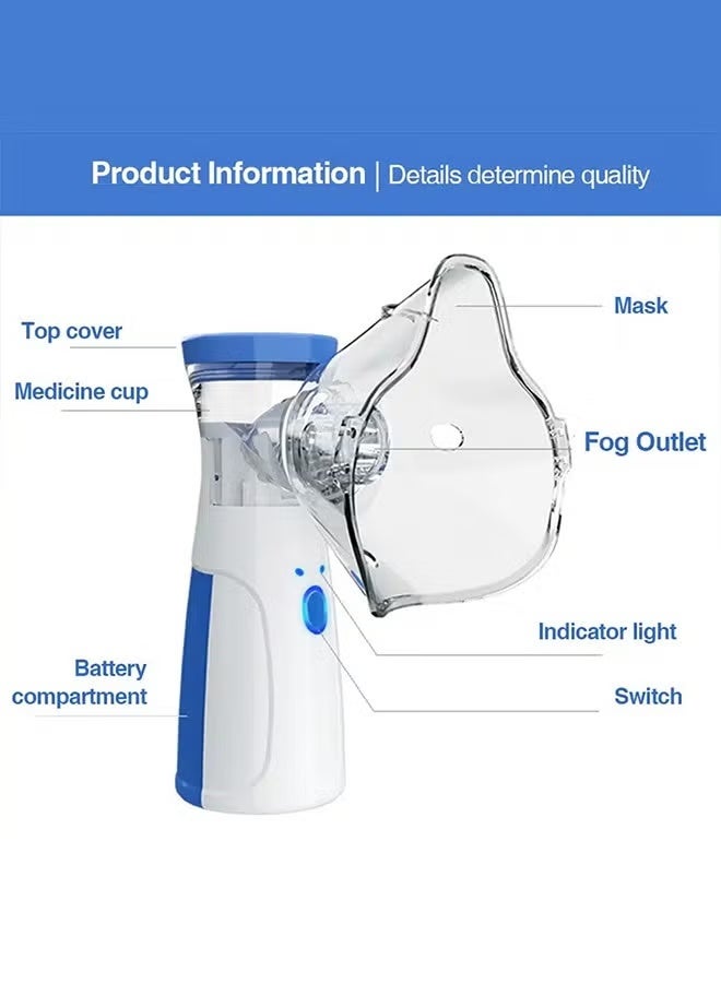 Rechargeable Mesh Nebulizer – Portable Ultrasonic Nebulizer for Respiratory Relief, Steam Inhaler for Adults & Kids, Low Noise, Compact & USB Powered - Image 5