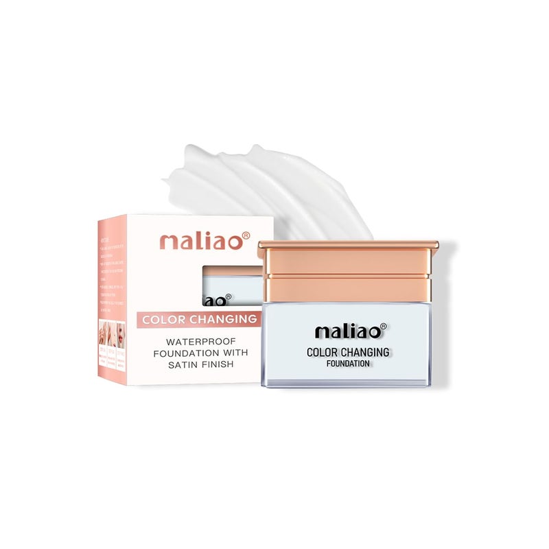 maliao فFoundation مالياو المتغير اللون تغطية خالية من العيوب تتكيف مع لون البشرة خفيفة الوزن طويلة الأمد تركيبة مرطبة 30غ - Image 1