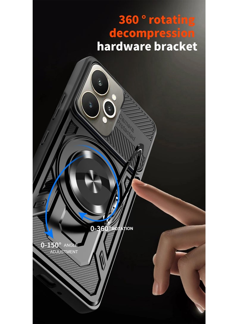 جراب وغطاء حماية مقاوم للصدمات وحمايه للكاميرا ومتوافق مع Realme 15 / Realme 15 Pro (أسود) - Image 4