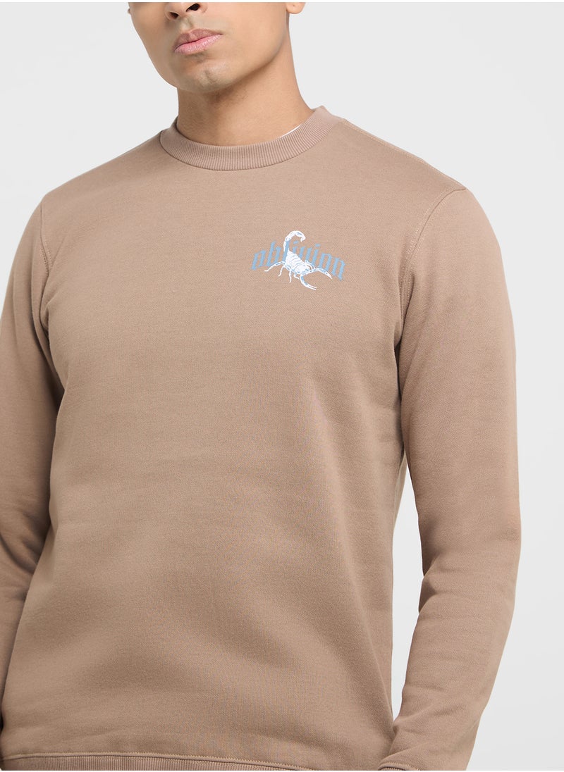 Only & Sons Spatrick Regualer Fit Crew Ncek Sweatshirt  - Image 3