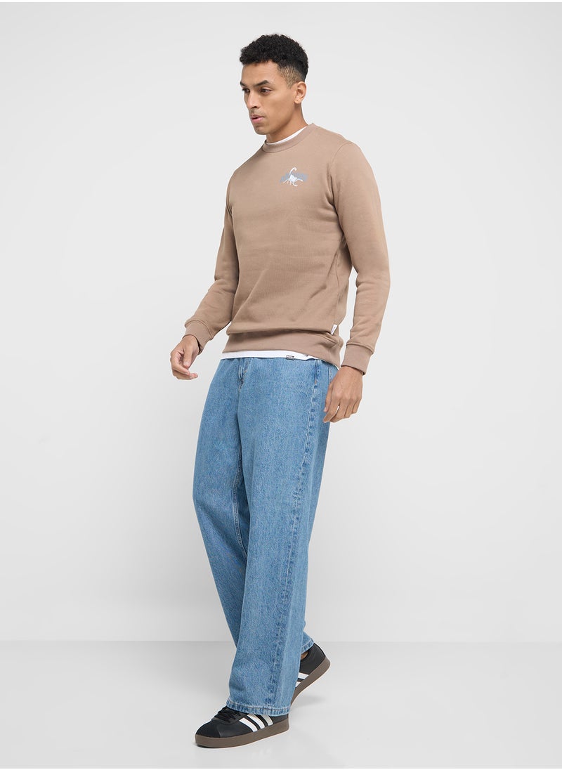 Only & Sons Spatrick Regualer Fit Crew Ncek Sweatshirt  - Image 4