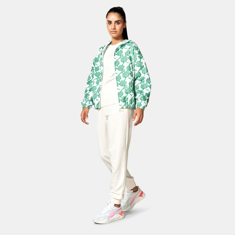 PUMA Women's Blossom All Over Print Windbreaker Jacket