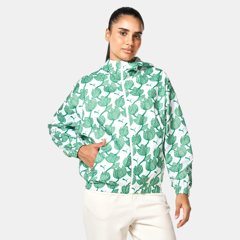 PUMA Women's Blossom All Over Print Windbreaker Jacket