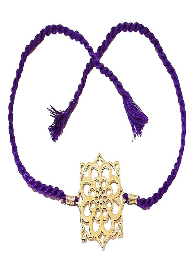 ATHZ 2 Rakhi set of Brass Cutwork dial for Brothers Cutwork Brass Dial Rakhis Made in India - Image 3
