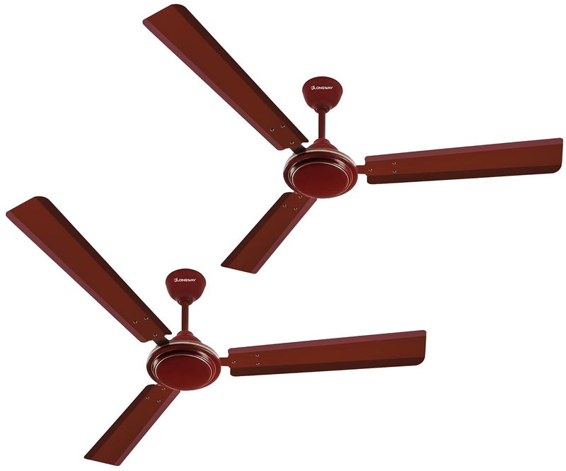 Longway Nexa 1200mm48 inch High Speed Antidust Decorative 5 Star Rated Ceiling Fan 400 RPM with 3 Year Warranty Brown Pack of 2 - Image 1