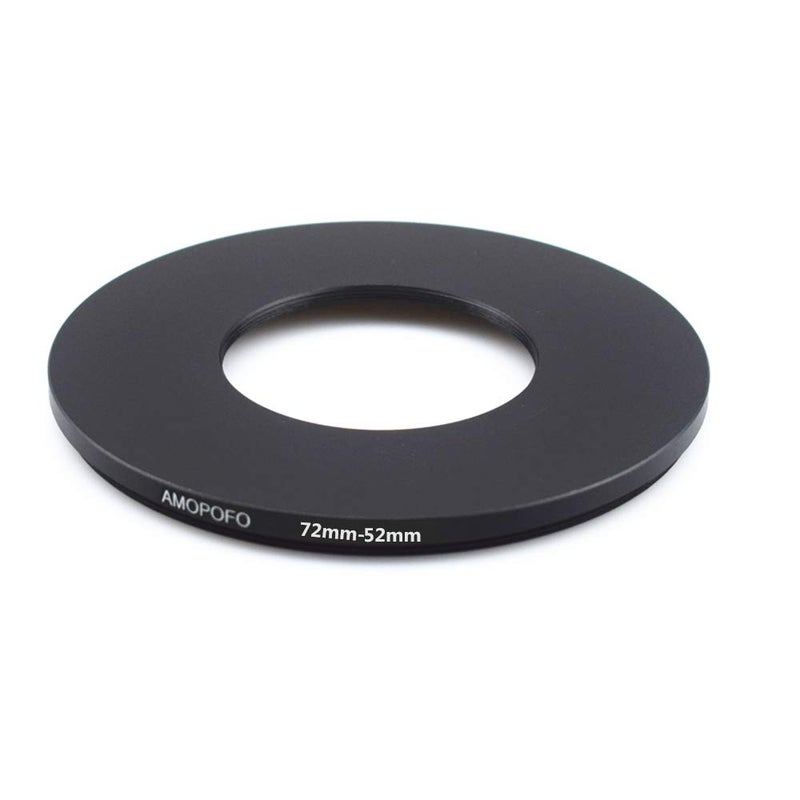 Amopofo 72mm to 52mm /72mm-52mm Step-Down Ring Filter Adapter for All Brands UV,ND,CPL,Metal Step-Down Ring Adapter - Image 1