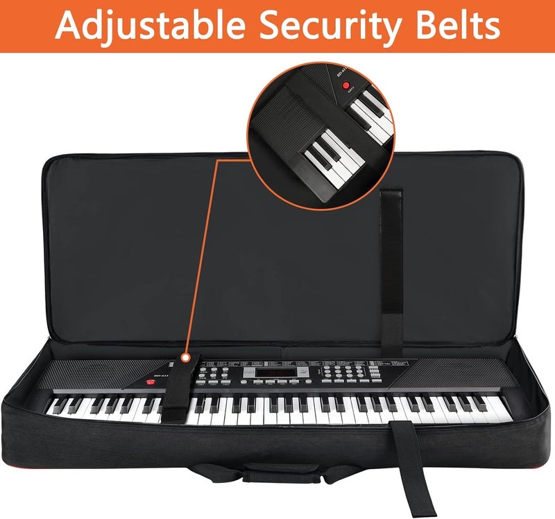 GIG Master حقيبة/غطاء/حافظة لوحة مفاتيح مبطنة بشكل كثيف لآلات كاسيو CT-X700، CT-X870IN، CT-X8000IN، CT-X9000IN 61 مفتاح مع غطاء للغبار و جيب مزدوج (أسود وأزرق) - Image 3