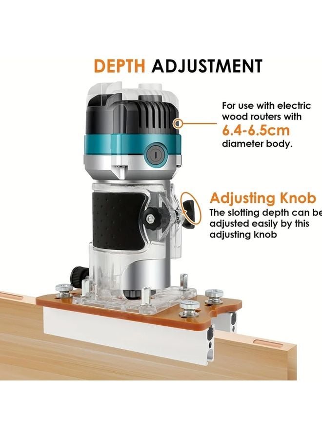 4pcs 2 in 1 Woodworking Router Base Invisible Fastener Slotting Bracket Aluminum Alloy Locator - Image 3