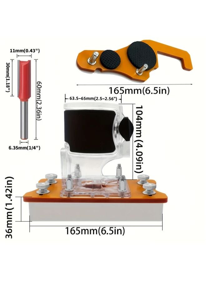 4pcs 2 in 1 Woodworking Router Base Invisible Fastener Slotting Bracket Aluminum Alloy Locator - Image 4