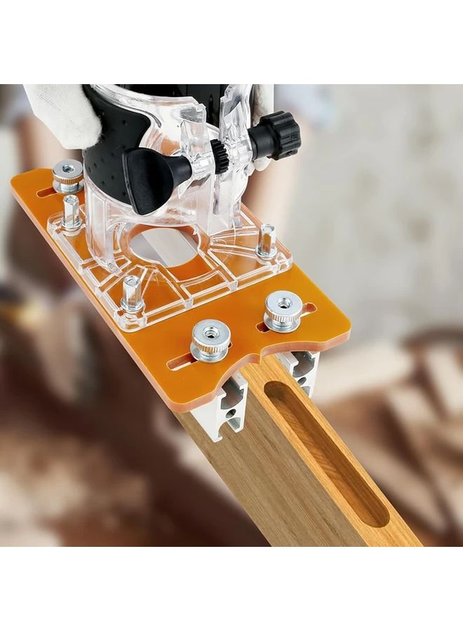 4pcs 2 in 1 Woodworking Router Base Invisible Fastener Slotting Bracket Aluminum Alloy Locator - Image 2