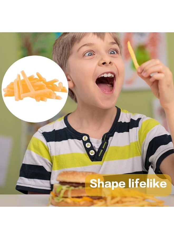 Zhanmai - Zhanmai 30 Pieces Fake French Fries Play Food Simulation Fake French Food Artificial Food French Fries PVC French Fries Kitchen Toy Decoration Lifelike Tools Restaurant Window Display Party Tricky - Image 1