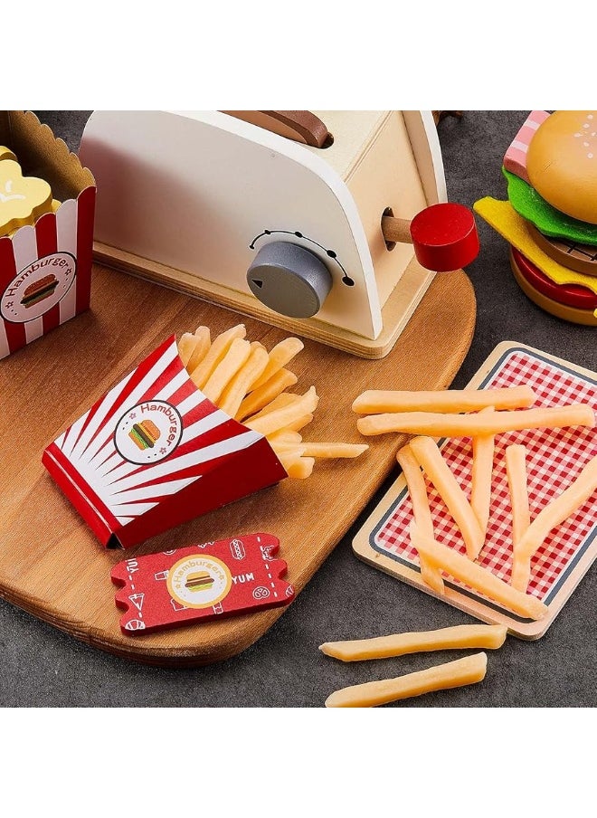 Zhanmai - Zhanmai 30 Pieces Fake French Fries Play Food Simulation Fake French Food Artificial Food French Fries PVC French Fries Kitchen Toy Decoration Lifelike Tools Restaurant Window Display Party Tricky - Image 1