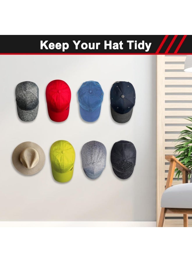 Meetion 16 PCS Adhesive Hat Hooks for Wall，Upgraded Hat Holder Hat Hangers，Hat Hook for Baseball Caps，No Drilling，Strong Hat Hooks for Ear Headbands（Black)  - Image 3