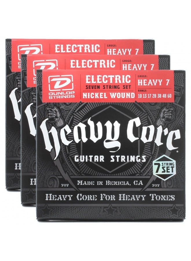 JIM DUNLOP 3 Sets of Dunlop DHCN1060 Heavy Core 7/SET Electric Strings 